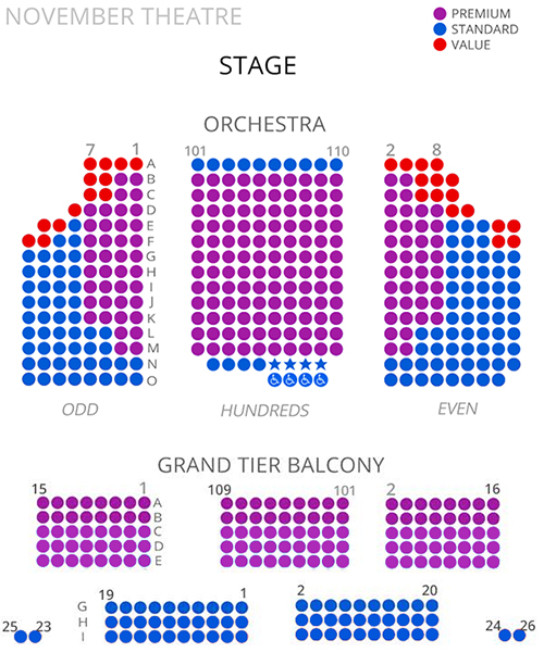 Virginia Rep November Theatre Seating Chart 2017/18