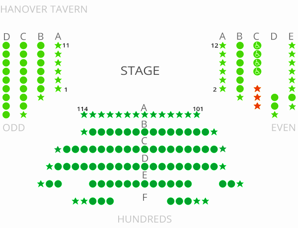 Hanover Tavern Seating Chart