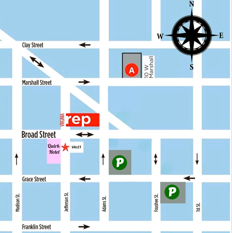 Parking map. If you have questions, please call (804) 282-2620.